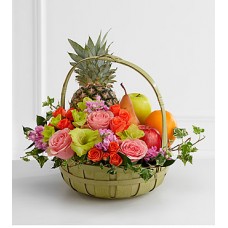 The FTD Rest in Peace Fruit & Flowers Basket