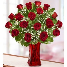 The Blooming Red Roses - Masterpiece Bouquet  - VASE INCLUDED