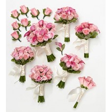 Wedding Package Hand-tied Bouquets Boutonniere Pink