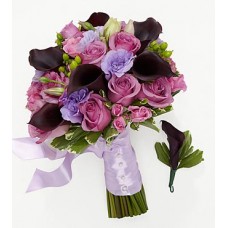 Lovely Lavender Bride Bouquet & Groom Boutonniere