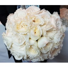 White Bridal Bouquet -Garden roses