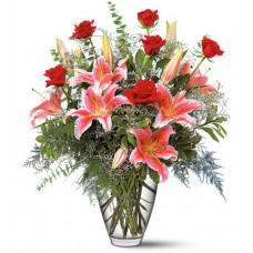 Birthday Lilies and Roses