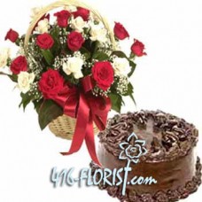 Chocolate Cake and Flowers
