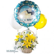 Baby Boy Arrangement with Balloons