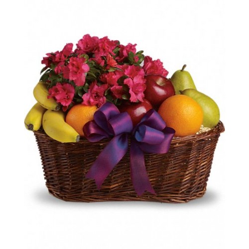 Flowering Plants & Fruit Basket