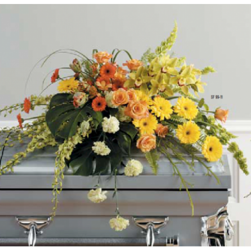 Golden Funeral Casket