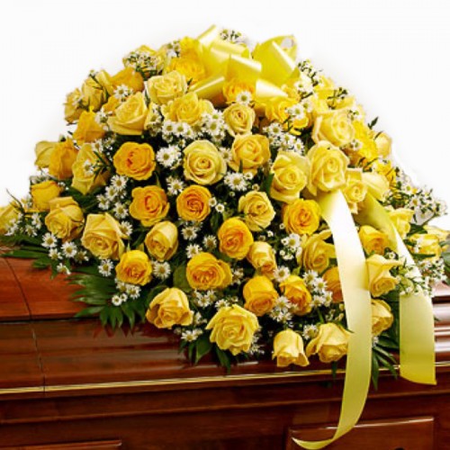 Illuminated Funeral Casket Flowers Spray