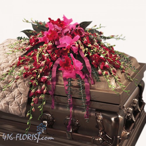 Pure Orchids Tribute Casket Flowers