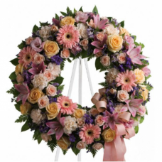 Soft Delicate Shades Funeral Wreath