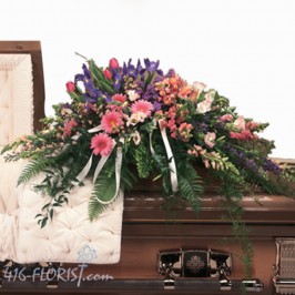 Colourful Tributes Casket Flower Spray