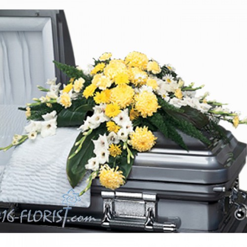 Farewell Yellows Casket Flowers-Spray