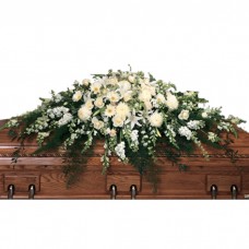 Immaculate White Funeral Casket Flowers