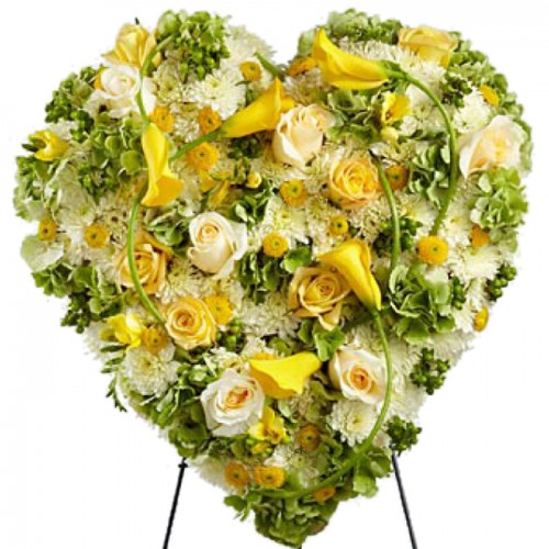 Radiant Shades Heart Flower Wreath