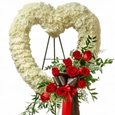 White Carnation Heart Wreath
