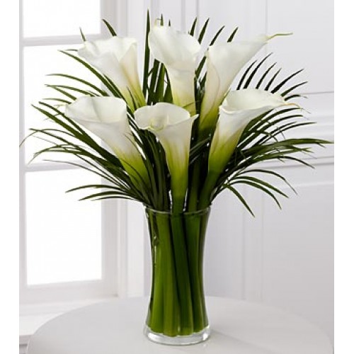 Endless Elegance Calla Lily Bouquet - 8 Stems - VASE INCLUDED