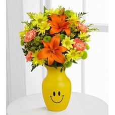 Keep Smiling Mixed Flower Bouquet - VASE INCLUDED