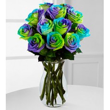 Pinwheel Party Rainbow Roses - VASE INCLUDED