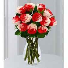 You Are Loved Rainbow Rose Bouquet - 12 Stems - VASE INCLUDED