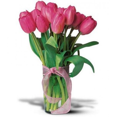 Vase of 10 Stem Tulips