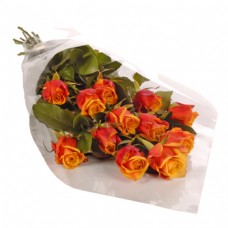 12 Stem Orange Rose Bouquet