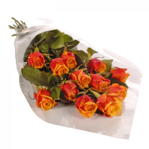 12 Stem Orange Rose Bouquet