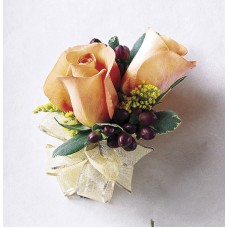 Peach Roses Corsage