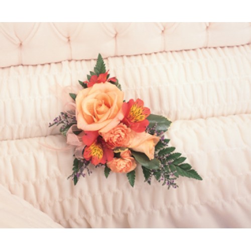 Pretty Peach Rose Sympathy Adornment