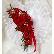 Red Rose Cluster Sympathy Pillow