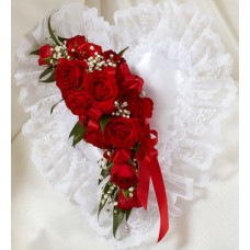 Red Rose Cluster Sympathy Pillow