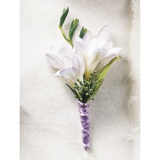White Freesia Boutonniere - Prom Flowers