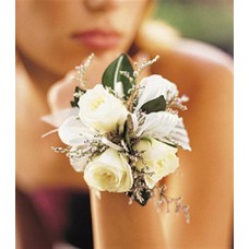 White Rose Wristband - Prom Flowers
