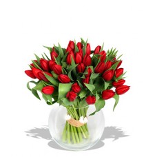 20 Stems Red Tulips with FREE Vase