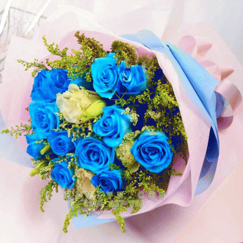 Hand Tied Bouquet - Blue Rose