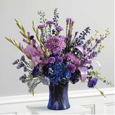 Violet Tones Vase Arrangement by - Flower Shop 