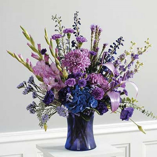 Violet Tones Vase Arrangement by - Flower Shop 