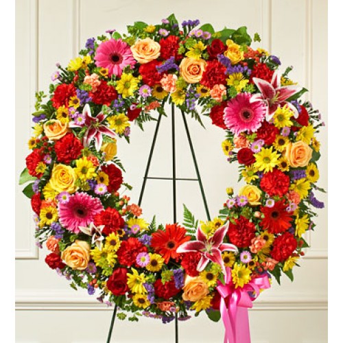 Beautiful Sympathy Blooms Wreath