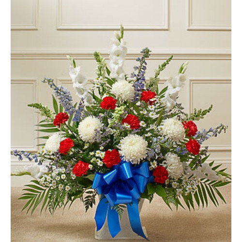 Express Your Sympathy - Blue Bow Basket