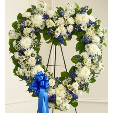 Tribute Blue and White Heart Wreath