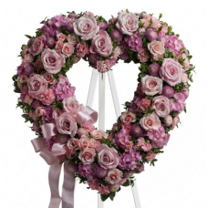 Tribute Flowers - Heart of Lavender Standing Spray