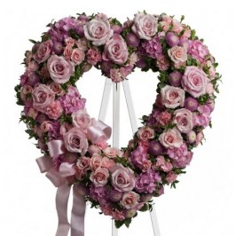 Tribute Flowers - Heart of Lavender Standing Spray