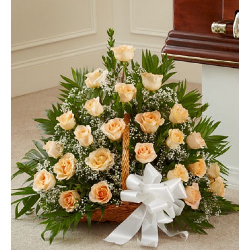 Colorful Condolences -Pretty and Peachy Arrangement