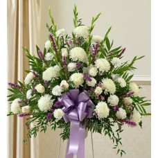 Purple and White Delight Condolences Basket 