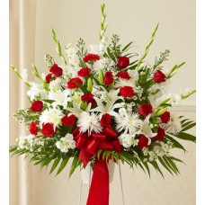 Red and White Condolences Basket