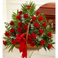 Tribute Roses - Red Basket