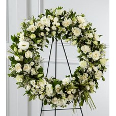 White and Green Sympathy Wreath