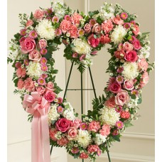 Express Sympathy - Pinkish Heart Flowers