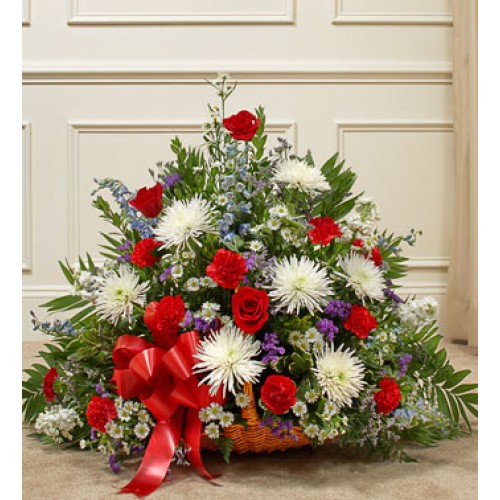 Spider Mums Condolences Basket