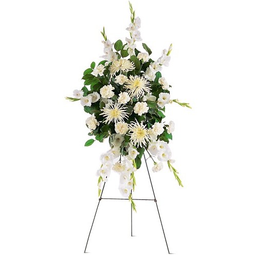 All White Tribute Flowers Spray