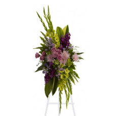Sympathy Green and Purple Standing Spray