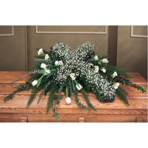 Memorial Casket Spray with Cross